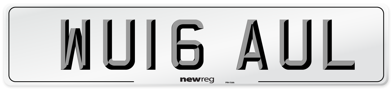 WU16 AUL Number Plate from New Reg